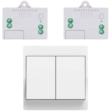 FENOPLASTICAEU interrupteur sans fil sans piles kit interrupteur sans fil autoalimente va et vient sans fil sans pile radio interrupteur a distance eclairage domestique (EU 2Gang 1V2 A) (1/4)