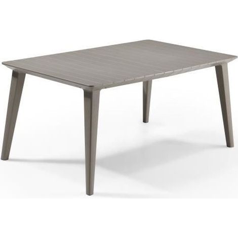 Table de jardin - rectangulaire 160cm - cappuccino - en résine - 6 personnes - Lima -Allibert by KETER (1/9)
