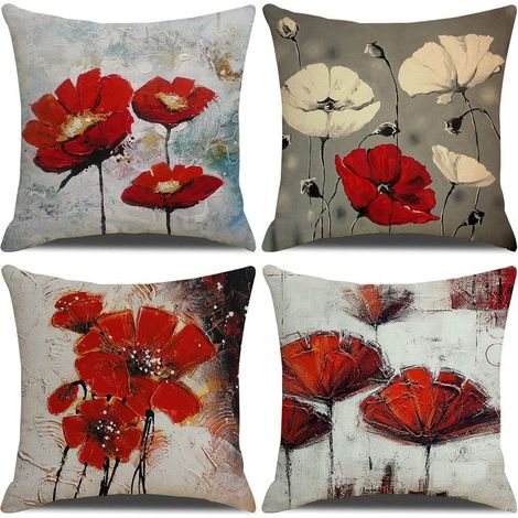 Housse de coussin 45x45 cm, lot de 4 coussins décoratifs (1/5)