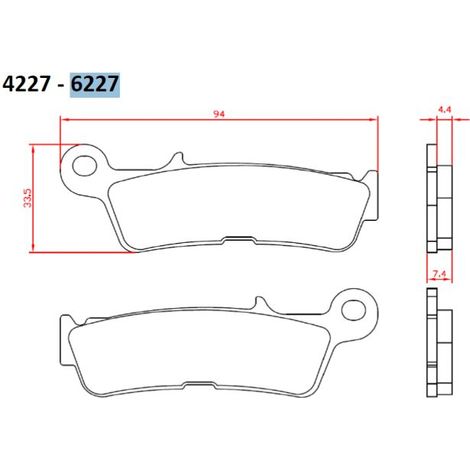 PASTILLAS DE FRENO BRENTA KH755 DE METAL SINTERIZADO (DORADO) PARA TODO TERRENO YAMAHA YZ 450 '20-, DELANTERAS (FT 6227)