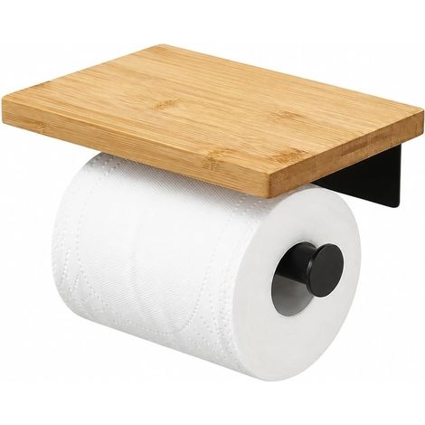 Porte-papier toilette, support essuie-tout avec étagère téléphones (1/5)