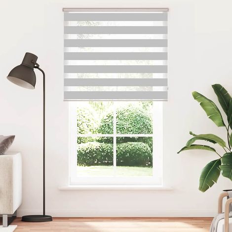 Maison Exclusive - Estor cebra gris claro 130x200cm tejido ancho