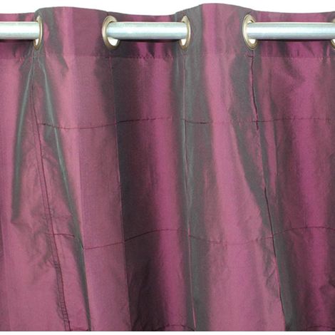 WILLIAM - Rideau en taffetas prune 150x250