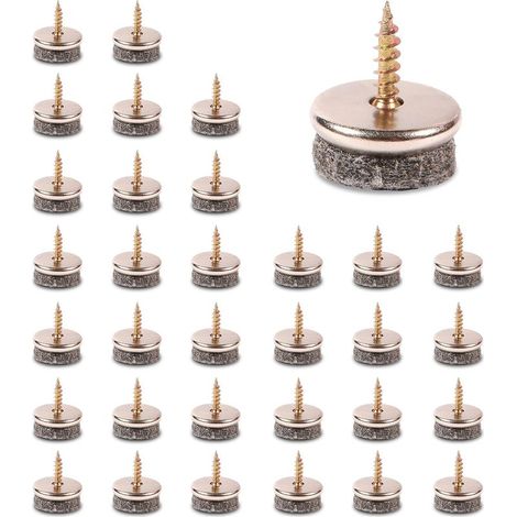 Deslizadores para muebles - Paquete de 32 deslizadores para sillas. Estos deslizadores, con almohadillas de fieltro de 5 mm de grosor, ofrecen una protección ideal para las patas de las sillas. Se ins (1/5)