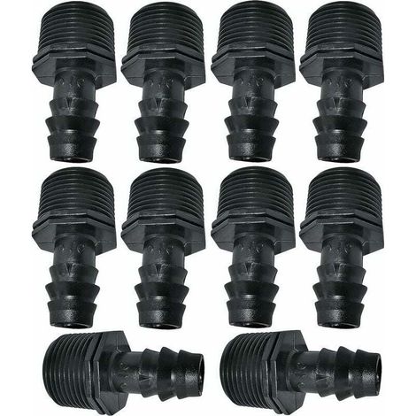 Pack of 10 Ø16mmx3/4'' drip hose adapter/connector with male thread (for Ø16mm hose) - connector for irrigation/watering system MUMU