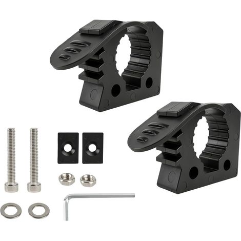 2 Pièces Quick Release Rubber Handle, Quick Install Clamps Adjustable 3 a 4 cm, Quicks Release Rubber Handle, pour Pelles, Haches, Tuyaux, Crics, Véhicules, Garage et Equipement Offroad (1/5)