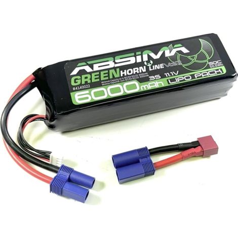 Absima Pack de batterie (LiPo) 11.1 V 6000 mAh Nombre de cellules: 3 50 C stick EC5 mâle (1/2)