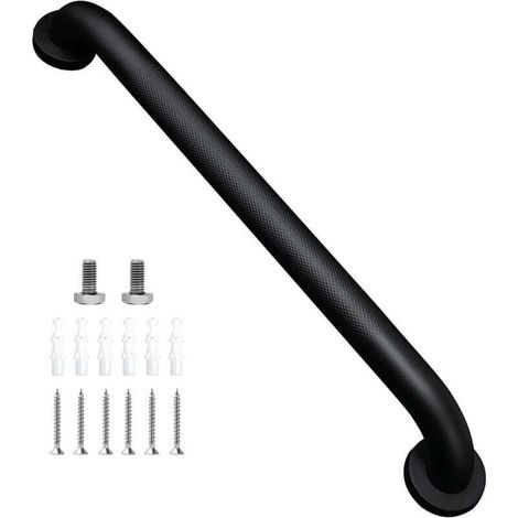 Rampe de salle de bain en acier inoxydable 304, convient pour baignoire et escalier, noir mat, 50 cm (1/4)