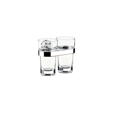 emco polo porte-verre double, verre cristal clair, chromé, (1/5)