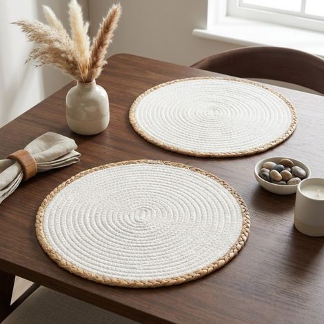 2 Pack Woven Rim Dining Placemats (1/2)