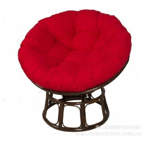 Coussin de chaise rond Papasan, coussin de jardin, coussin de fauteuil en rotin, coussin de fauteuil suspendu, coussin de fauteuil amovible intérieur et extérieur (4040cm rouge)