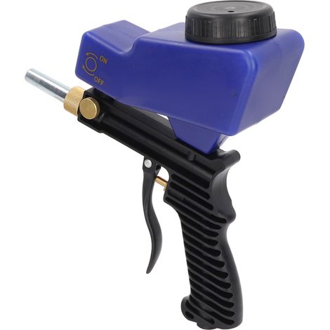 Pistolet de sablage pneumatique avec buse céramique, kit complet pour nettoyage et décapage, bleu, accessoires inclus (1/5)