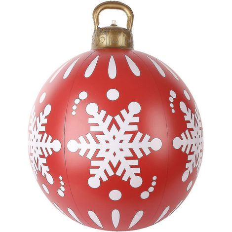55 cm großer aufblasbarer Weihnachtsball für den Außenbereich, dekoriert als riesiger aufblasbarer Weihnachtsball, Weihnachtsbaumschmuck (1/4)