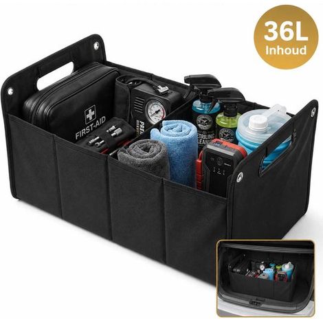 Organisateur de coffre pliable – Étanche – 50 cm – Noir – Rangement voiture – Compact (1/5)