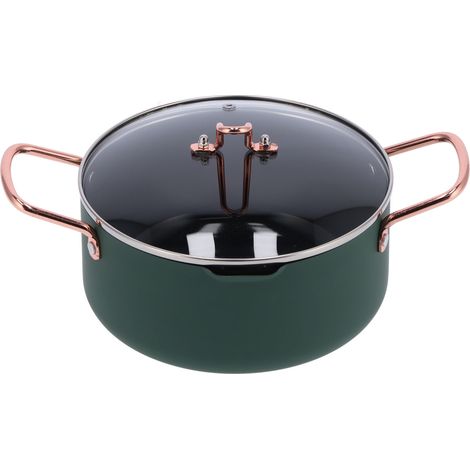 Casserole antiadhésive avec couvercle, casserole en acier inoxydable pour cuisinière à gaz, poêle à steak. (1/5)
