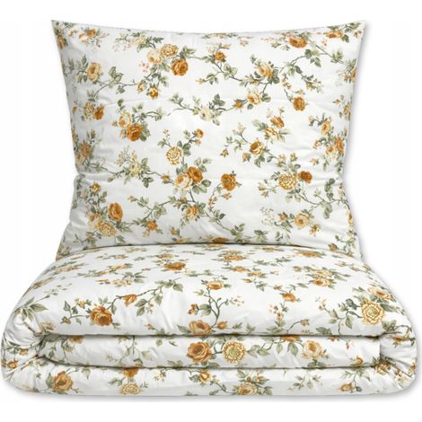 Bettwäsche-Set 200x220 100% dicke Baumwolle 3-teilig Polierte Premium-Blumen