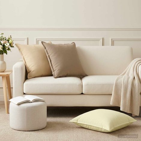 Irovami Lot de 2 housses de coussin, beige, polyester, 55x55 cm (1/5)