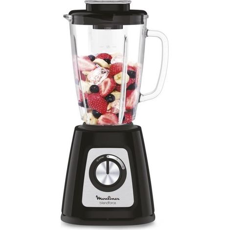 Moulinex Blender mixeur électrique, Bol verre 1,75 L, Puissance 800 W, Verrouillage sûr, Ergonomique, Broyeur à grains, Smoothie21