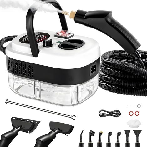 Manual Steam Cleaner 6 Levels Adjustable Heats 10-15s 1.2L Tank 15 Accessories Chemical Free Pressure Washer Kitchen Bathroom Floors Cars Windows (1/5)