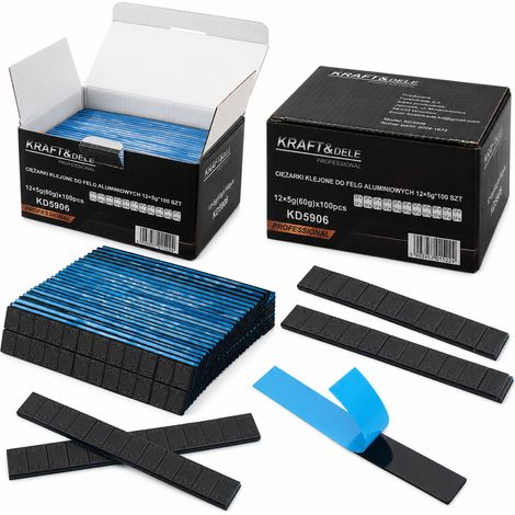 12 x 5 g Klebegewichte für Aluminiumfelgen Kraft&Dele (1/5)