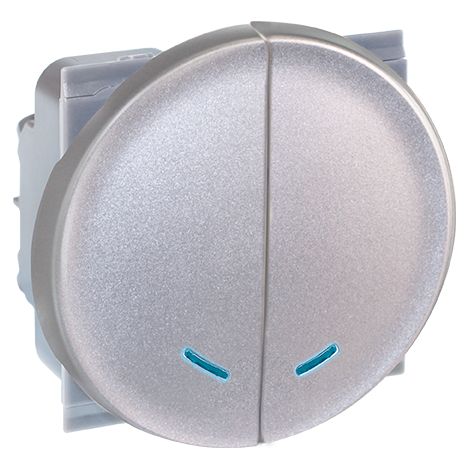 COMETE Double Bouton poussoir lumineux SILVER EUR'OHM 61314
