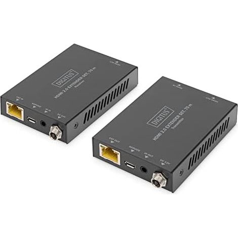 Adattatore HDMI RJ45 Digitus DS-55506, 1x HDMI femmina a 2x HDMI femmina, Nero, Supporto 4K UHD (1/5)