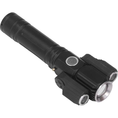 Lampe torche LED d'extérieur à trois têtes, portable, étanche, à mise au point rotative, rechargeable, idéale pour le vélo et le camping. (1/5)