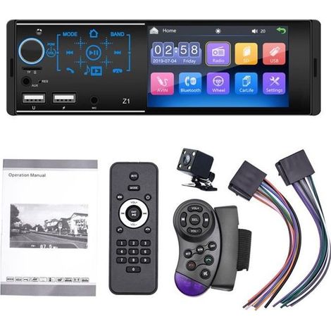 Autoradio Bluetooth PRUMYA - Écran tactile 4.1 pouces - Caméra de recul - Radio FM - Double-Din (1/3)