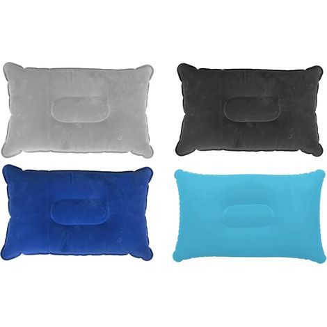 Lot de 4 oreillers gonflables 34 x 22 cm, Portables, pour la Plage, Le transat, Le Camping, Les Voyages, la pêche, l'avion, la Voiture, Le Bureau (1/5)