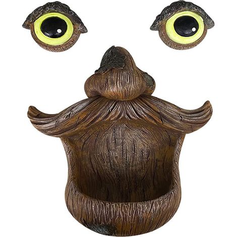 Mangeoire Pour Oiseaux - Sculpture Visage D'arbre En Résine - Décoration De Jardin Extérieur - 1 Pièce (1/5)