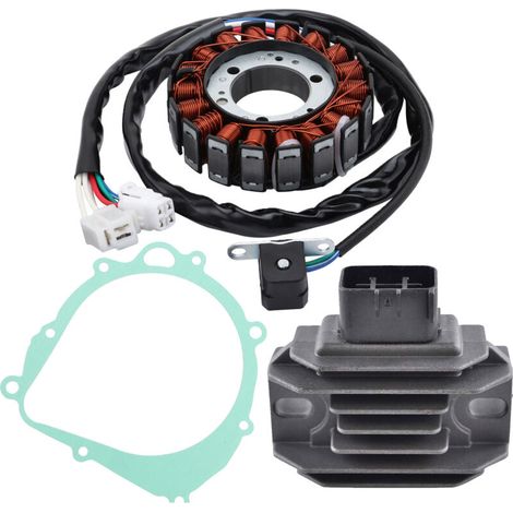 Kit de réparation du système de charge pour VTT SUZUKI/Kawasaki/Arctic Cat compatible avec les modèles LTZ400, DVX400 et KFX400, comprenant bobine, redresseur et tampon papier. (1/4)