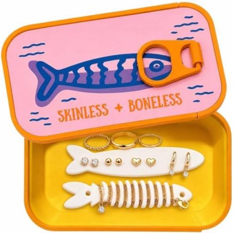 Boîte de rangement ludique Irovami Sardines, rose et argent (1/5)