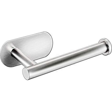 Brushed Silver Toilet Paper Holder Stainless Steel Toilet Roll Holder Rustproof Bathroom Toilet Roll Holder Self Adhesive Toilet Roll Holder Wall Mount (1/5)