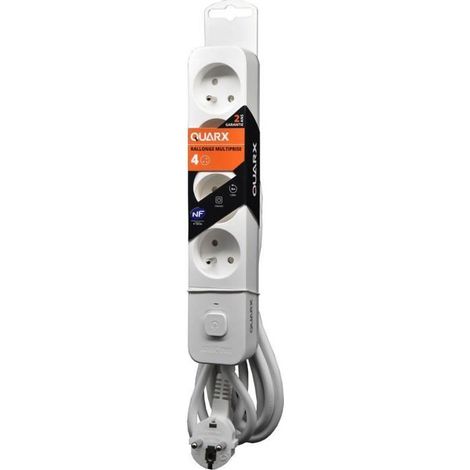 QUARX Multiprise 4P 2P+T 16A, câble 3G1,5mm2, 3 mètres (1/2)