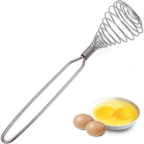 Batidora de huevos manual de acero inoxidable, batidora de mano, mezcladora, espumador de crema, mezclador de harina, apta para uso en la cocina (1/4)