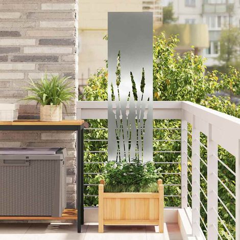 Garten Sichtschutz-Leinwand Silber 32 x 140 cm Verzinkter Stahl