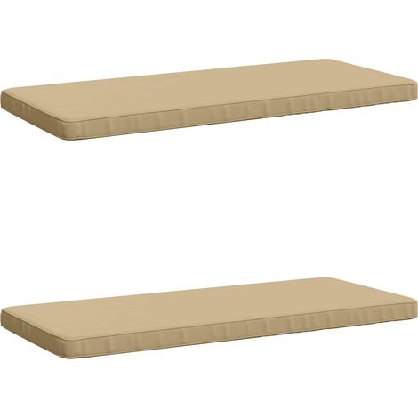 2pcs Coussins de banc, Coussins d'extérieur 100 % polyester Beige (1/5)