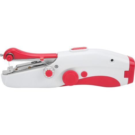 Mini machine à coudre électrique portable à double aiguille, petite taille, adaptée aux tissus épais, légèrement rouge. (1/5)