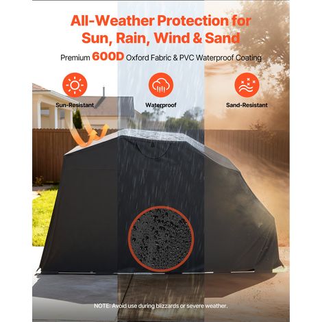 Abri Moto 346x137 5x190 cm Garage Moto Tissu Oxford 600D Tente