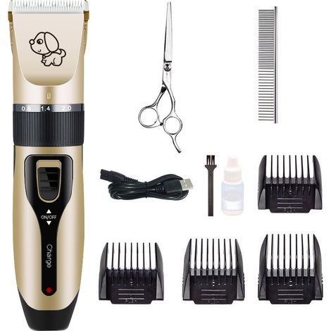 Kit de toilettage électrique pour animaux, tondeuse à cheveux, coupe-ongles, ciseaux, ciseaux en acier, peigne en acier-AquaForge (1/5)