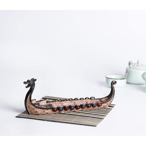 Bateau Dragon Fait Main Traditionnel pour Bâton D'encens Porte-brûleur en Résine Plateau Plaque Rétro Style Viking Ornements de Navire (1/5)