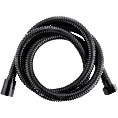 Flexible de douche, flexible de 200 cm pour douchette, flexible de douche avec protection anti-torsion pour douchette, flexible de douche universel anti-torsion, noir (1/5)