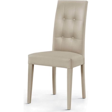 Sedia Moderna Imbottita in Ecopelle Effetto Capitonné Colori sedie Tempesta: Beige