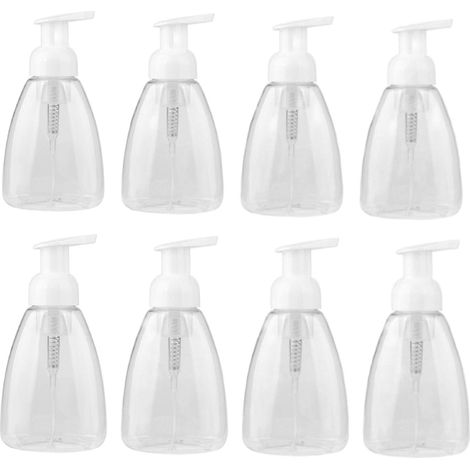 Lot de 8 flacons pompe rechargeables 300 ml pour savon mousse – DELKEVIC (1/5)