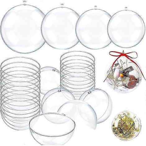 Boules de Noël transparentes, boules décoratives à remplir, boules pour sapin de Noël, décorations de mariage et de fêtes - 1 (1/5)