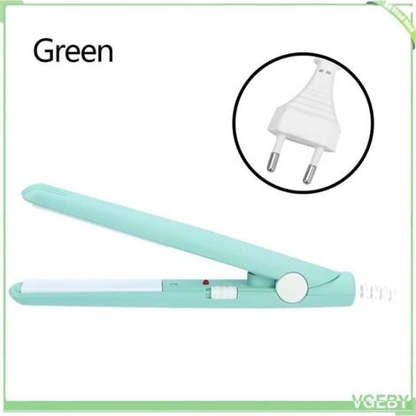 Lisseur à cheveux - V GEBY - Mini lisseur 2 en 1 - Plaques céramiques - Vert Matcha - Chauffage rapide (1/4)