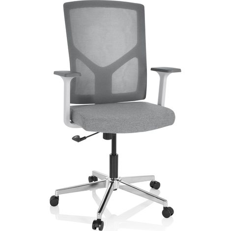 Bürostuhl / Drehstuhl BRETON BASE W Stoff / Netzstoff grau hjh OFFICE (1/5)
