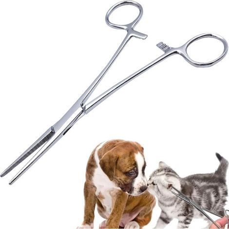 Pinces hémostatiques, pinces de clampage, pinces vétérinaires, pinces à épiler pour chiens et chats, pinces à épiler pour oreilles de chiens, pinces à épiler pour chats en acier inoxydable, pinces à é