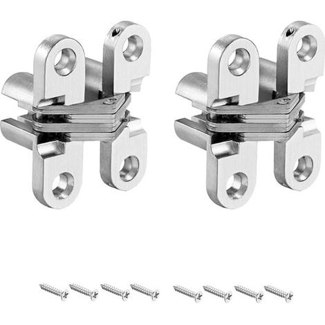 Charnière invisible, lot de 2, vis incluses. Charnières pour portes intérieures, charnières pour meubles, charnière à fermeture amortie, charnières pour placards de cuisine. Invisible. (1/5)