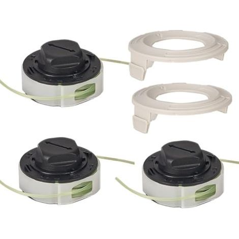 Lot de 3 bobines de tête de débroussailleuse avec 2 couvercles pour Stihl FSA 57 FSE 52 Weed Eater String Autocut C3-2 Tête de débroussailleuse Pièces de rechange 4009 710 4305 (1/4)